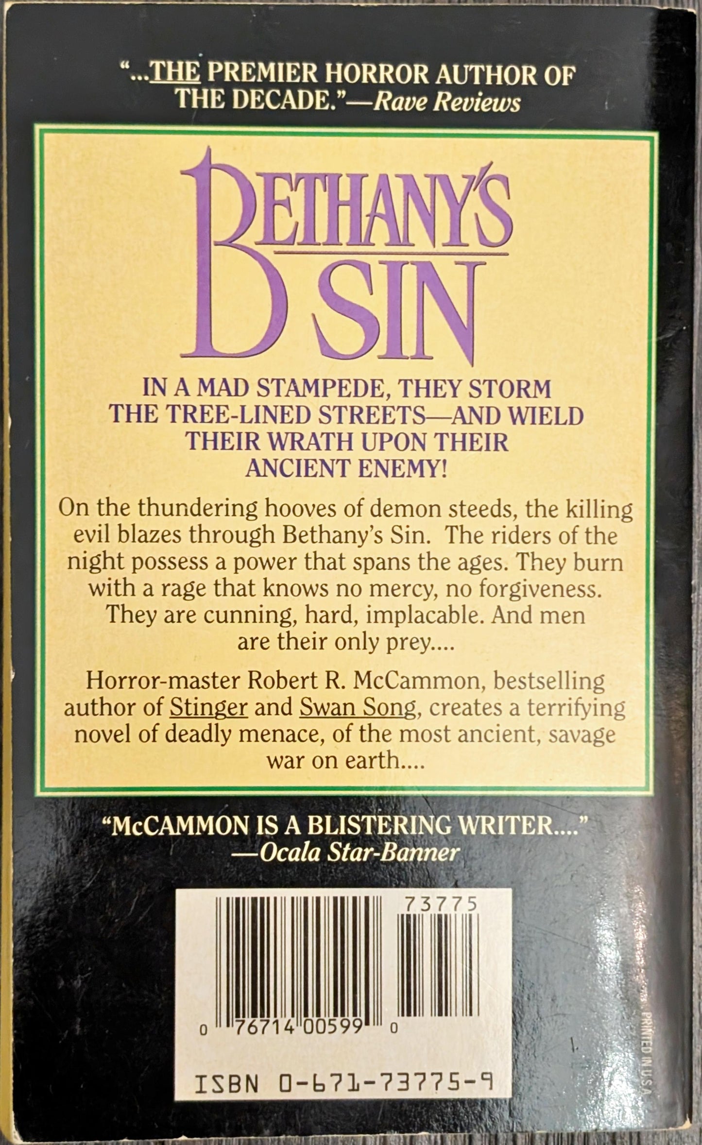 Bethany's Sin by Robert McCammon