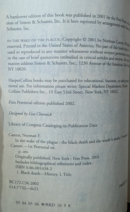 In the Wake of the Plague: The Black Death and the World it Made by Norman F. Cantor