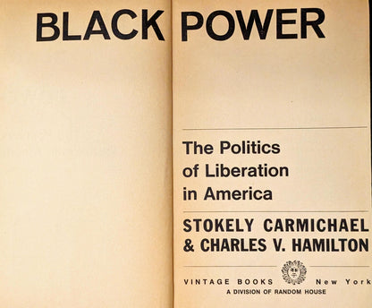 Black Power: The Politics of Liberation in America by Charles V. Hamilton