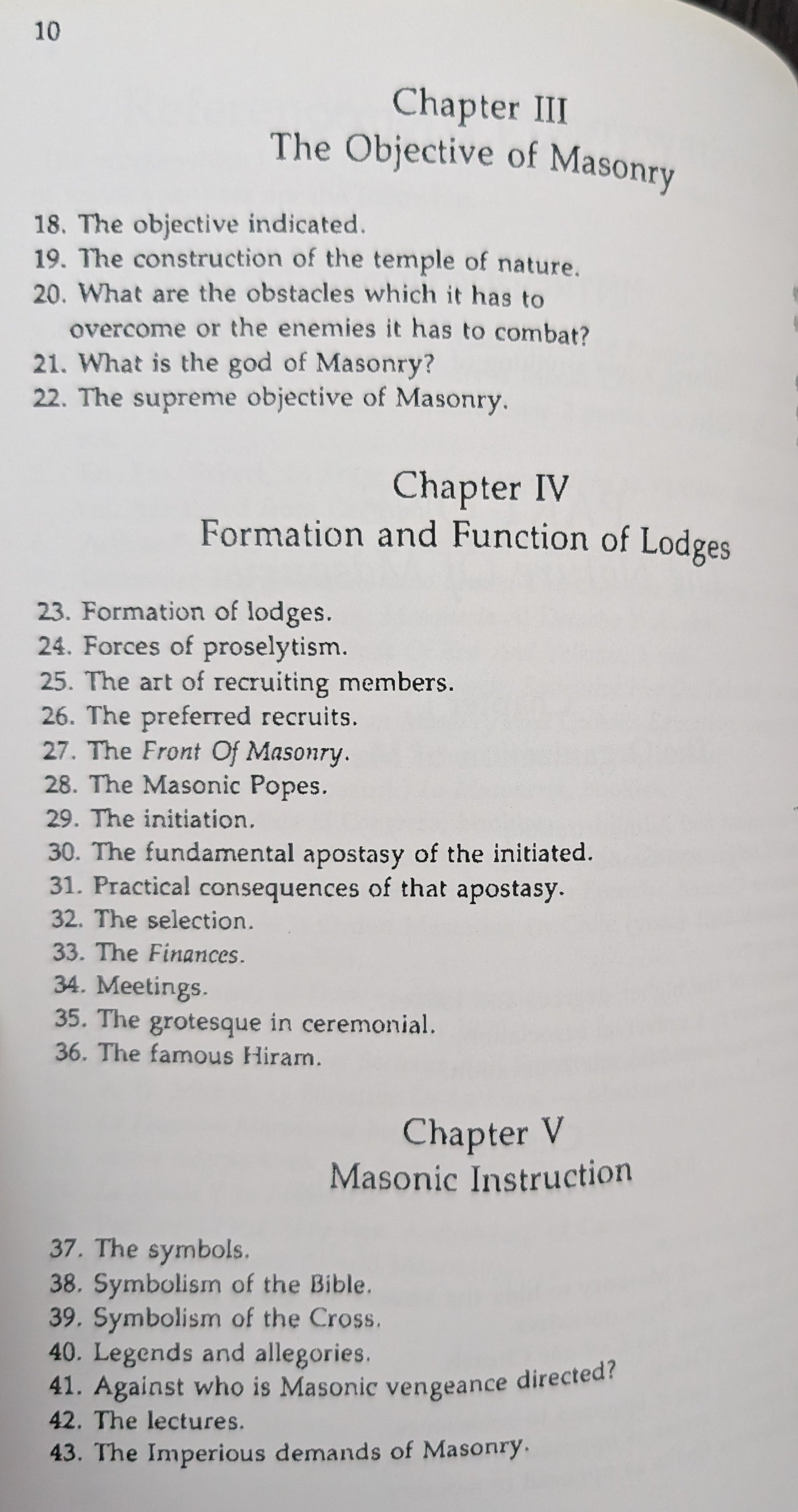 The Mystery of Free Masonry Unveiled by The Cardinal of Chile