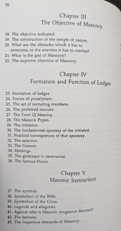The Mystery of Free Masonry Unveiled by The Cardinal of Chile