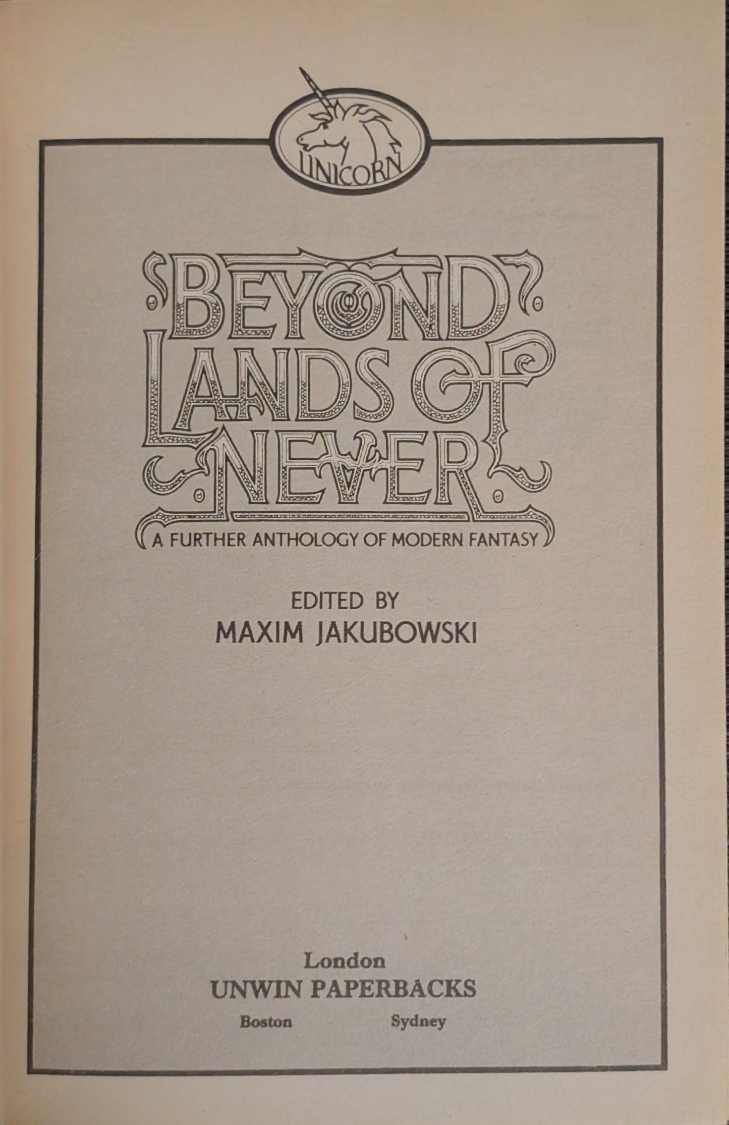 Beyond Lands of Never edited Maxim Jakubowski