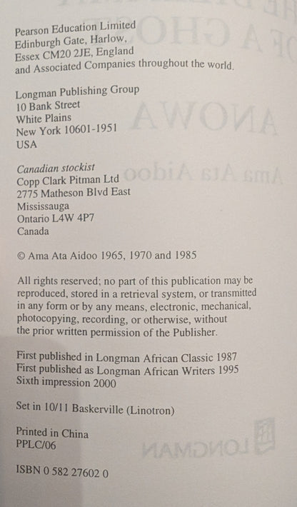 The Dilemma of a Ghost and Anowa: Two Plays by Ama Ata Aidoo