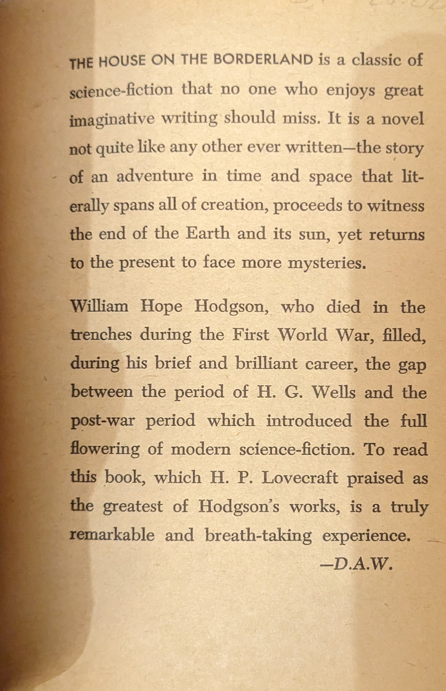 The House on the Borderland by William Hope Hodgson