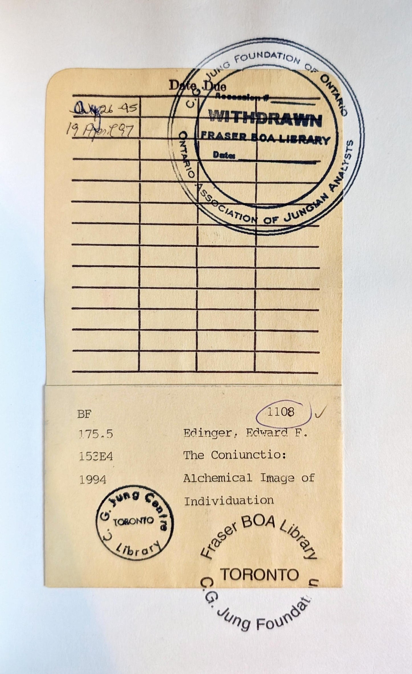 The Mystery of The Conjunctio: Alchemical Image of Individuation by Edward F. Edinger