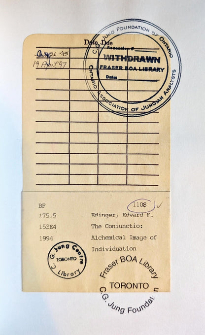 The Mystery of The Conjunctio: Alchemical Image of Individuation by Edward F. Edinger