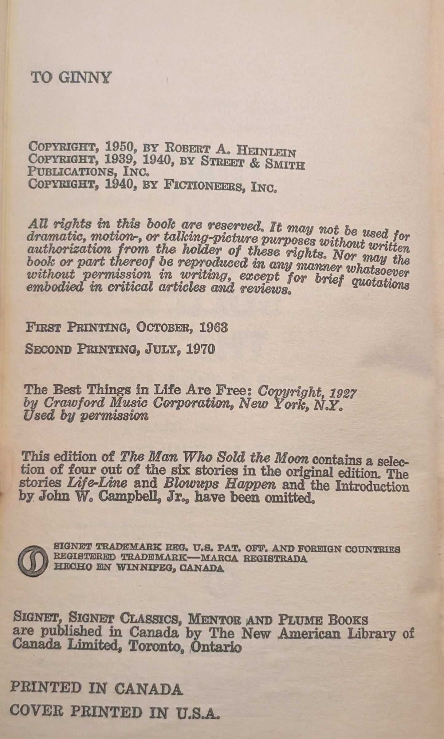 The Man Who Sold the Moon by Robert A. Heinlein