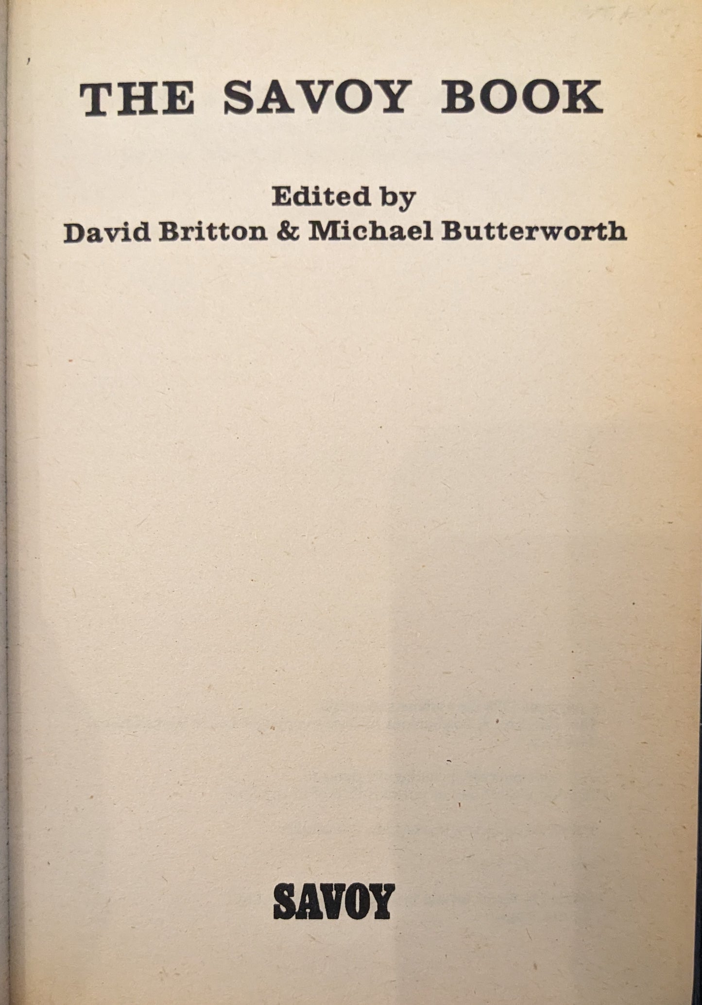 The Savoy Book edited by David Britton and Michael Butterworth