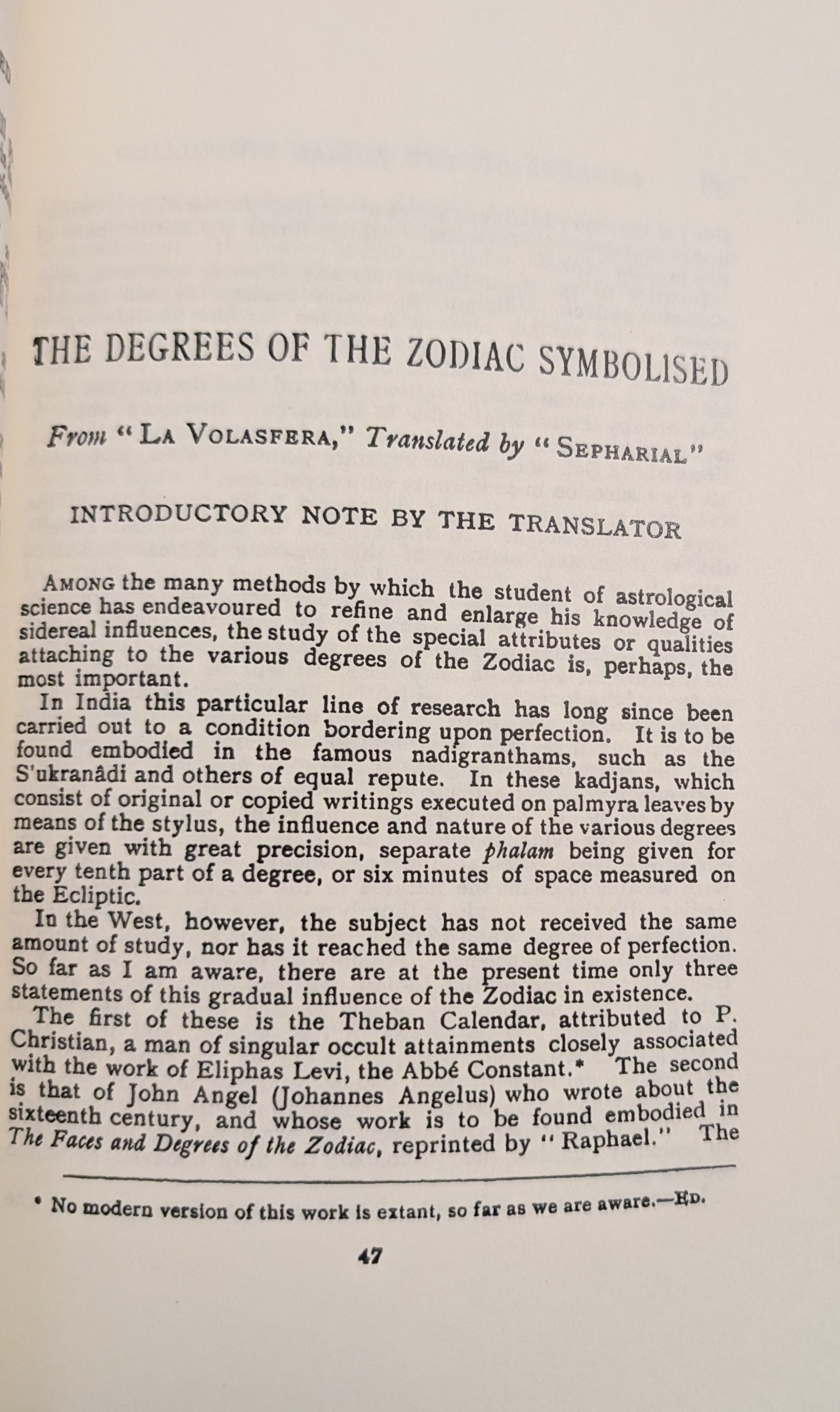 The Degrees of the Zodiac Symbolised by Charubel