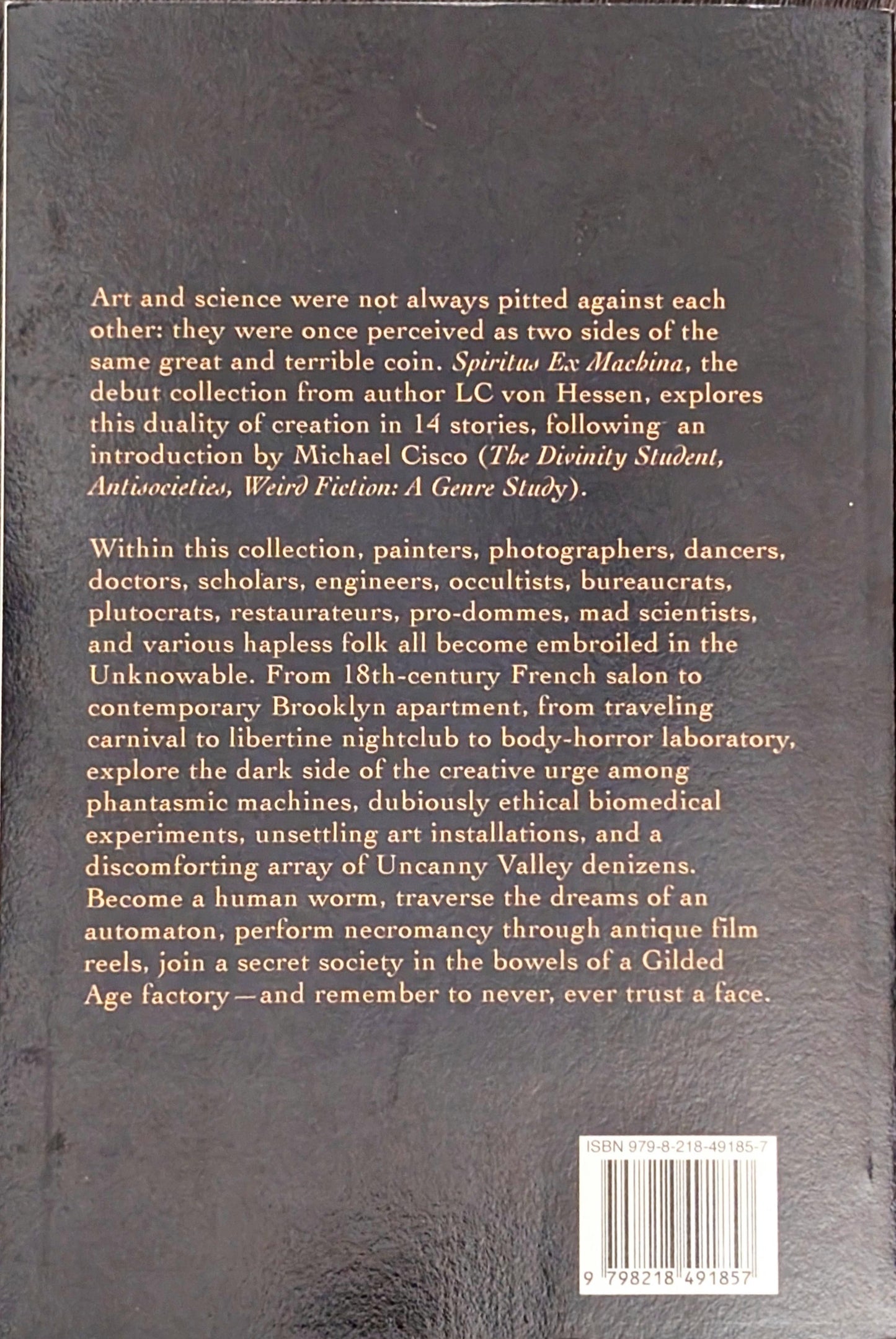 Spiritus Ex Machina: Dark Tales of Creation by LC von Hessen