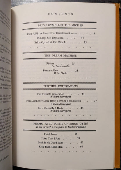Let the Mice In by Brion Gysin with Texts by William Burroughs and Ian Sommerville edited by Jan Herman