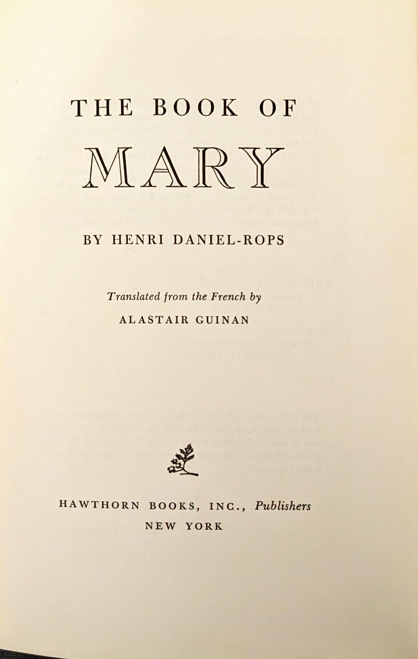 The Book of Mary by Henri Daniel- Rops