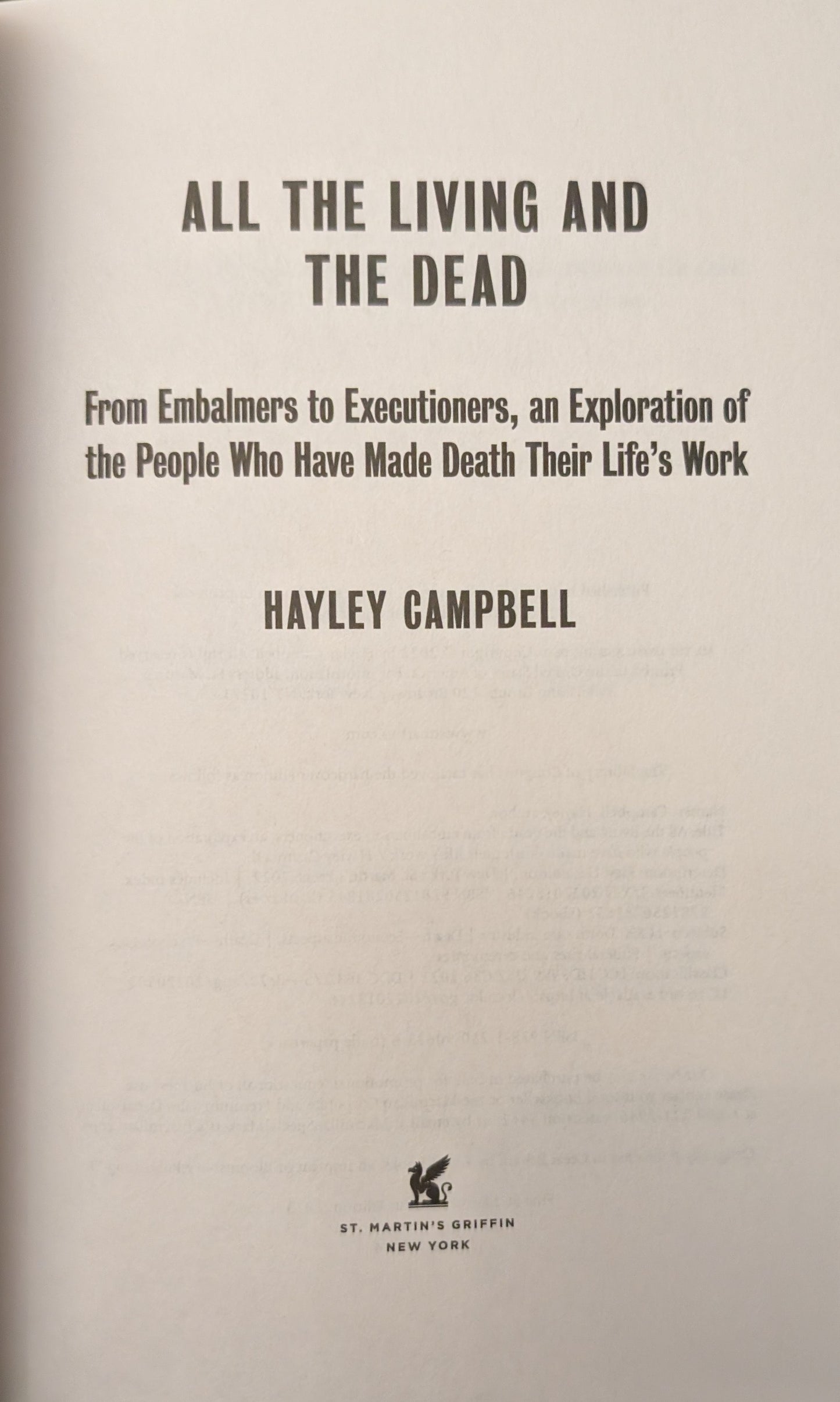 All the Living and the Dead by Hayley Campbell