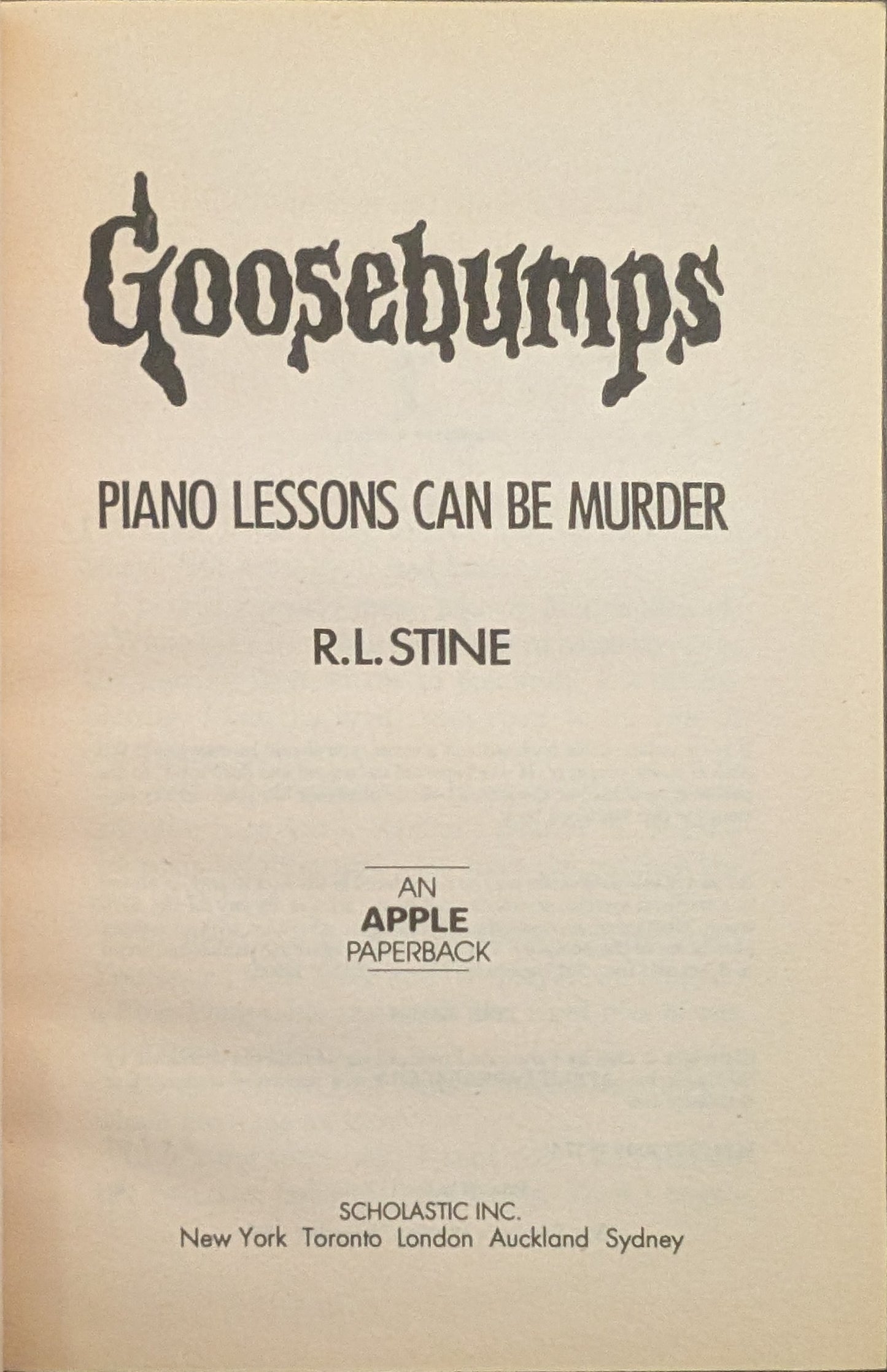 Piano Lessons Can Be Murder (Goosebumps #13) by R. L Stine