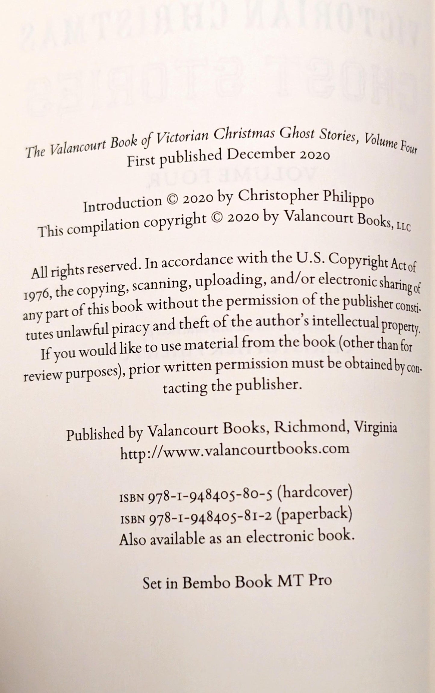 The Valancourt Book of Victorian Christmas Ghost Stories Vol.4 edited by Christopher Philippo