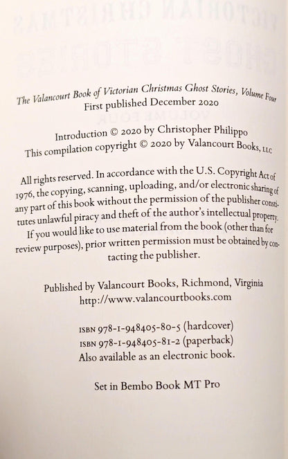 The Valancourt Book of Victorian Christmas Ghost Stories Vol.4 edited by Christopher Philippo
