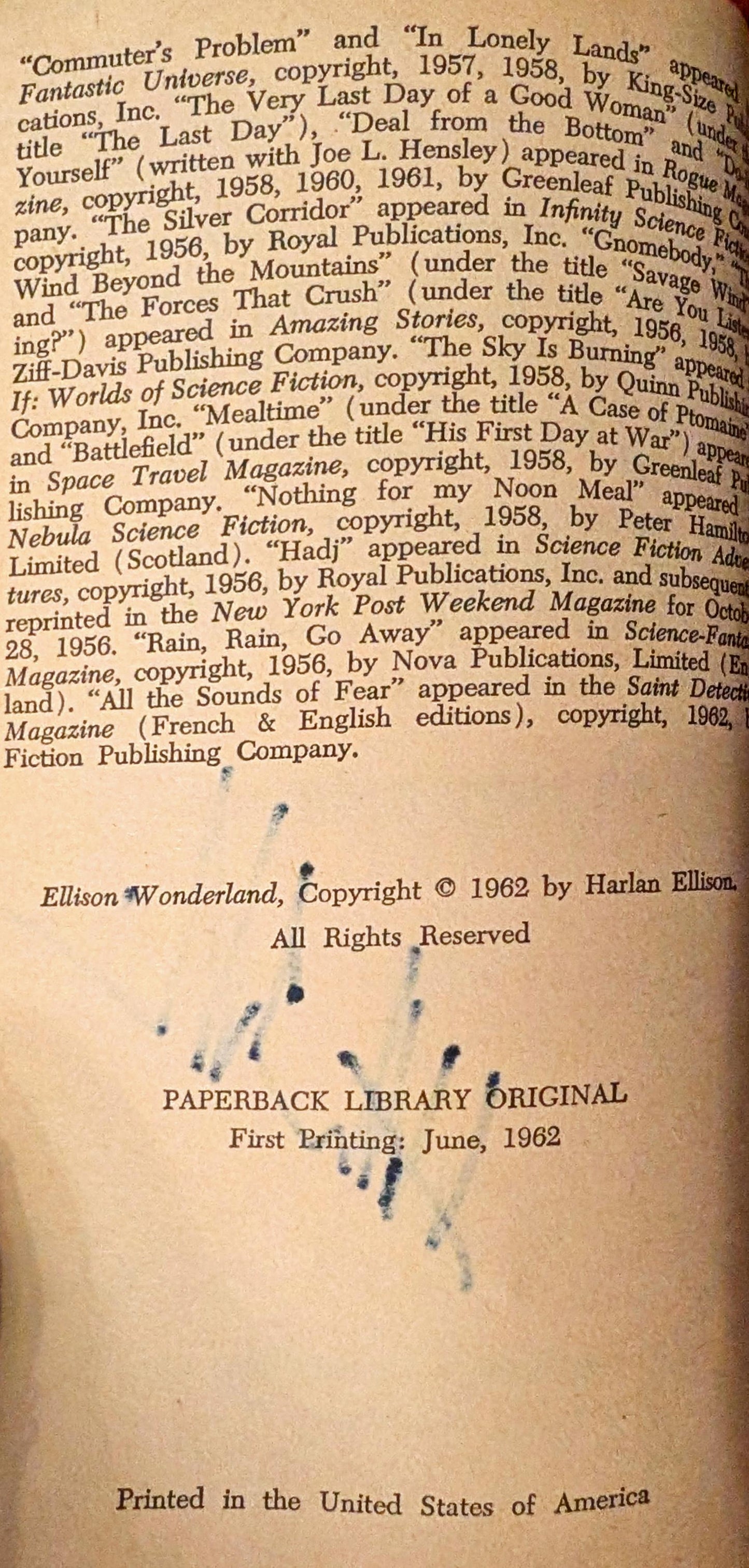 Ellison Wonderland by Harlan Ellison (Signed)