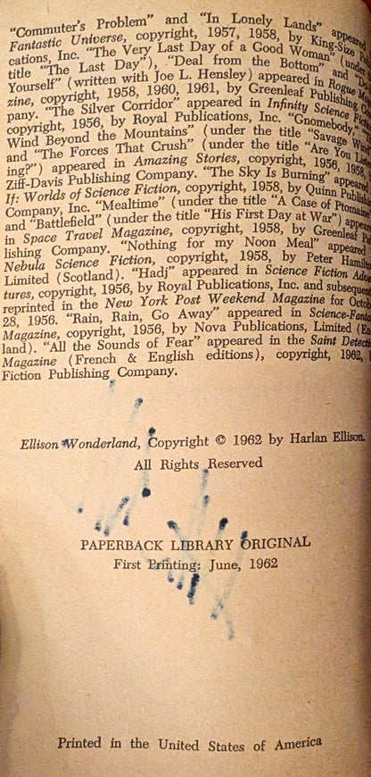Ellison Wonderland by Harlan Ellison (Signed)