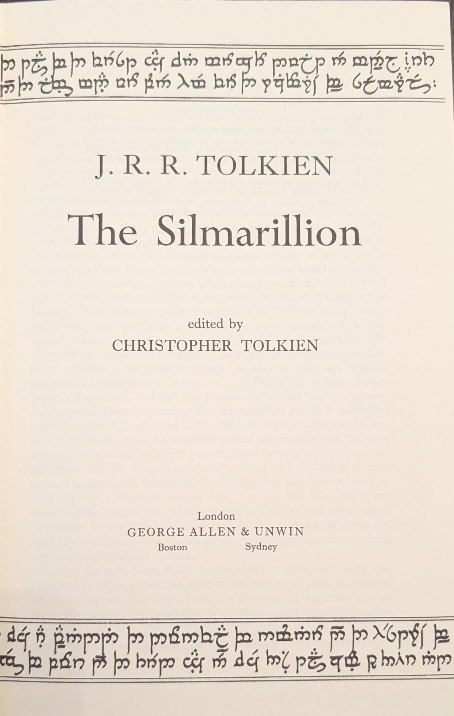 The Silmarillion by J.R.R Tolkien edited by Christopher Tolkien