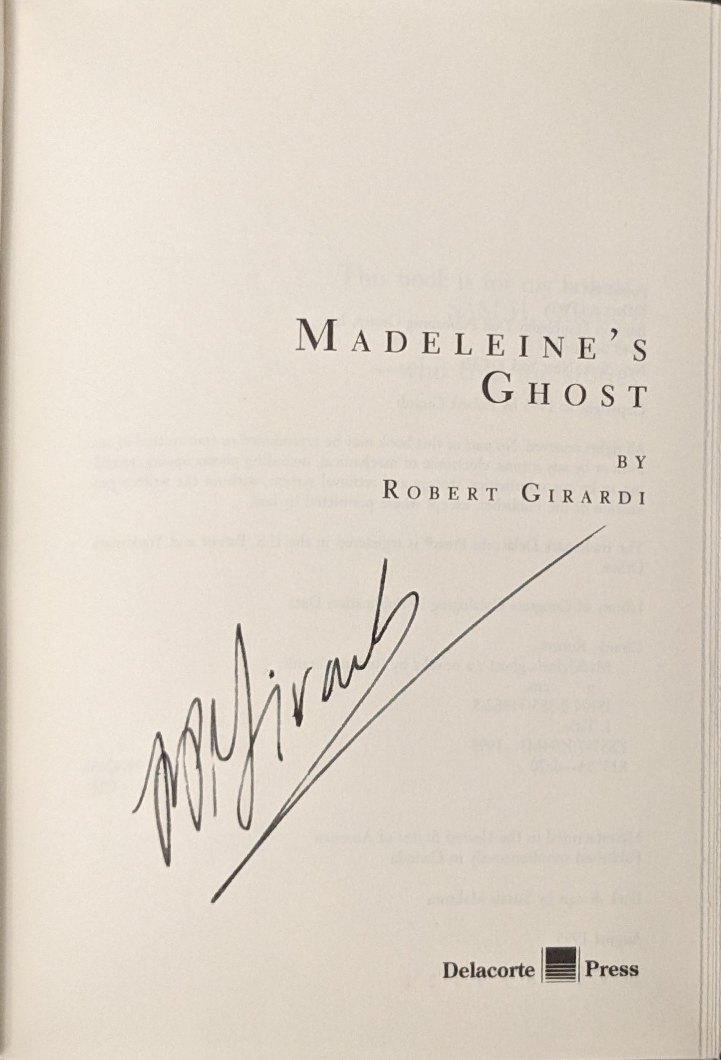 Madeline's Ghost by Robert Girardi (Signed)