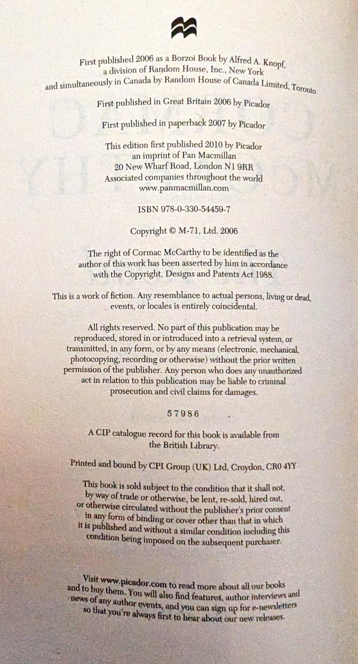 The Road by Cormac McCarthy