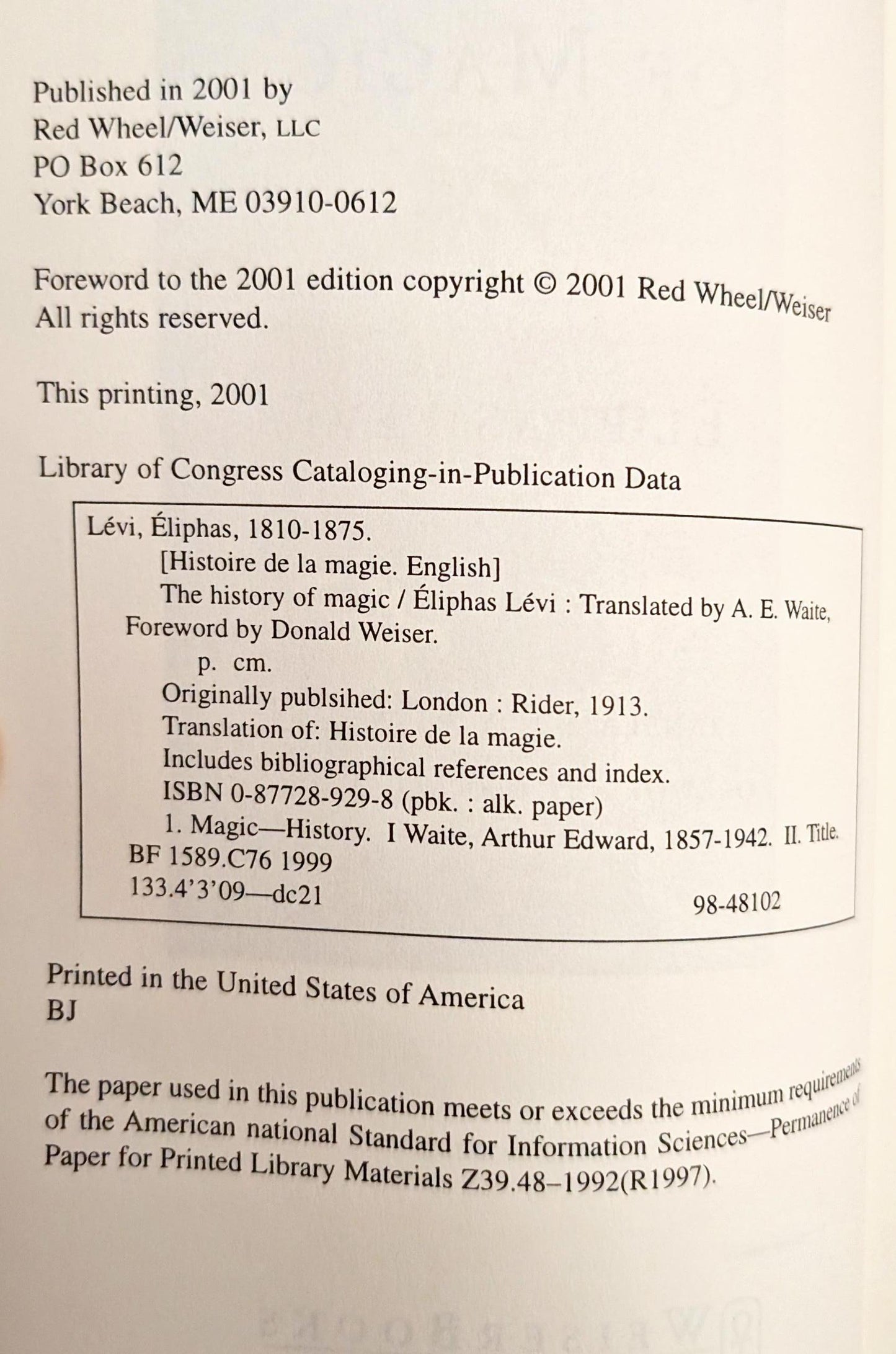 The History of Magic by Èliphas Lèvi