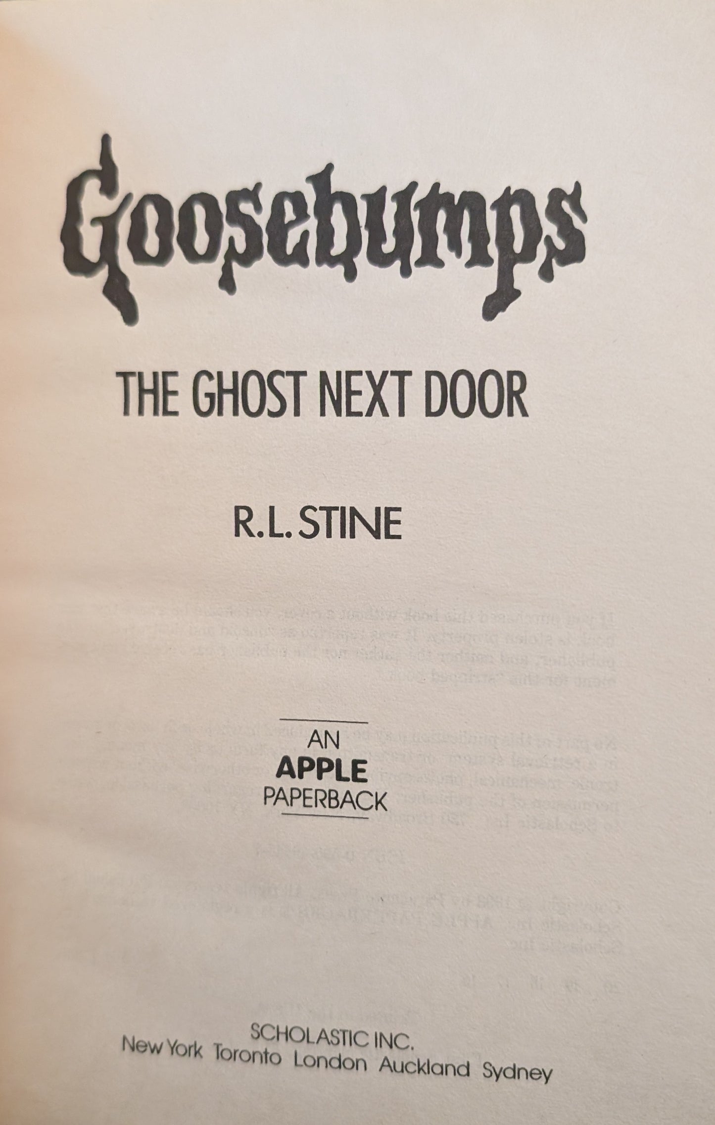 The Ghost Next Door (Goosebumps #10) by R.L Stine