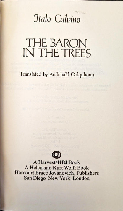 The Baron in the Trees by Italo Calvino