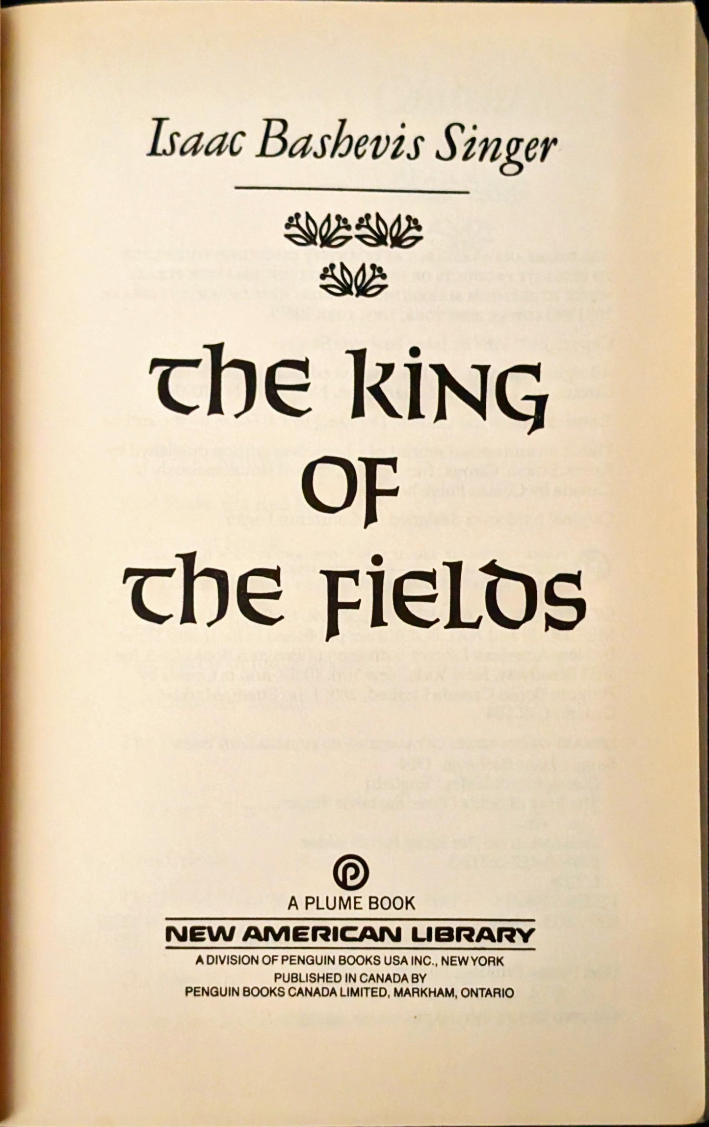 The King of The Fields by Isaac Bashevis Singer