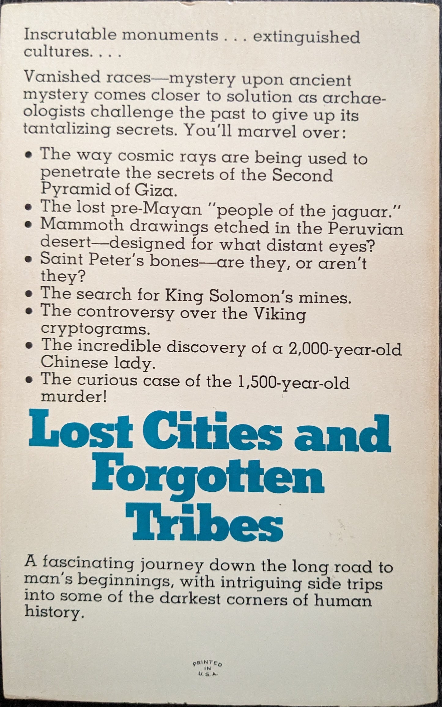 Lost Cities and Forgotten Tribes edited by Richard F. Dempewolff