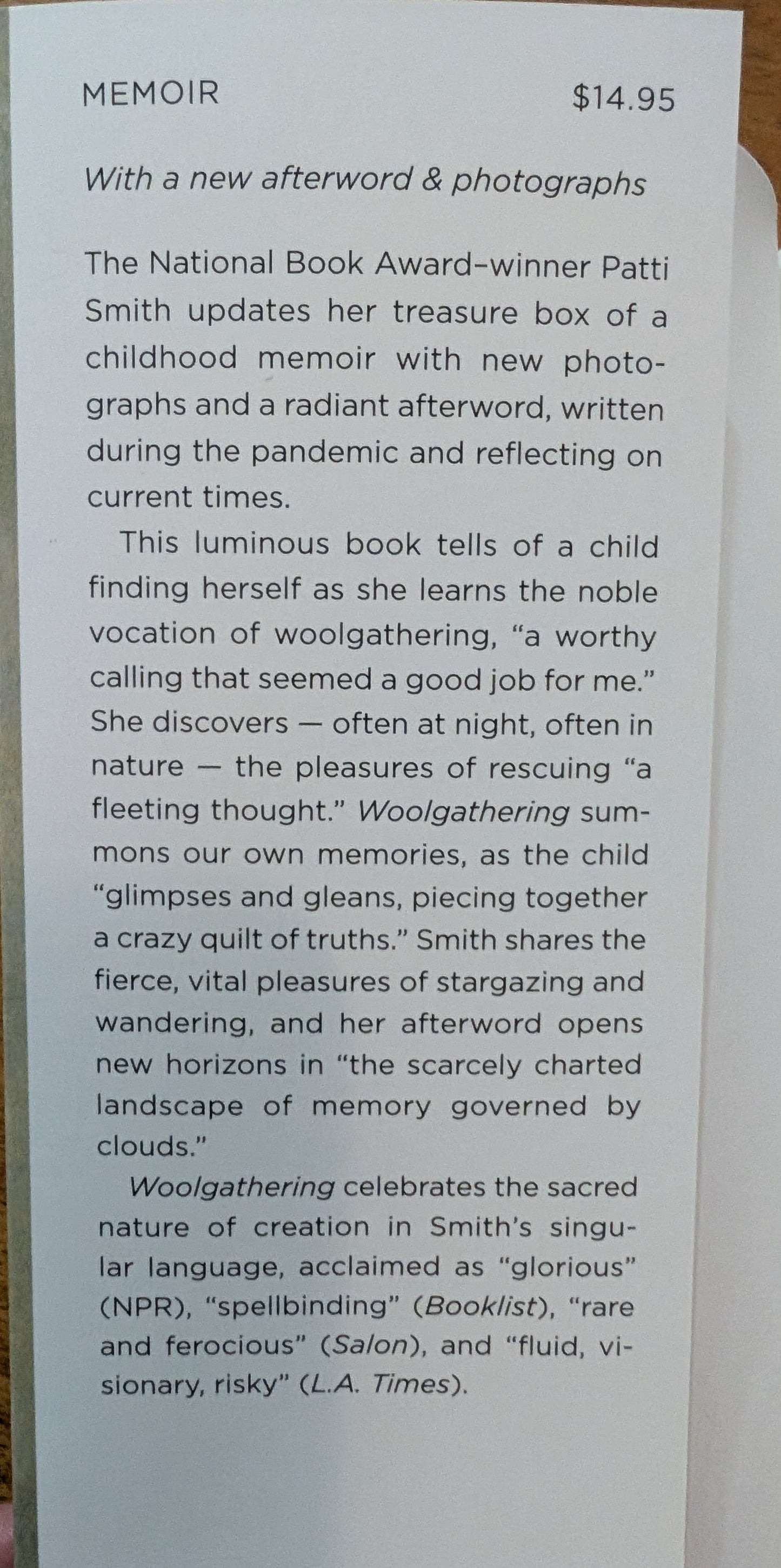 Woolgathering by Patti Smith