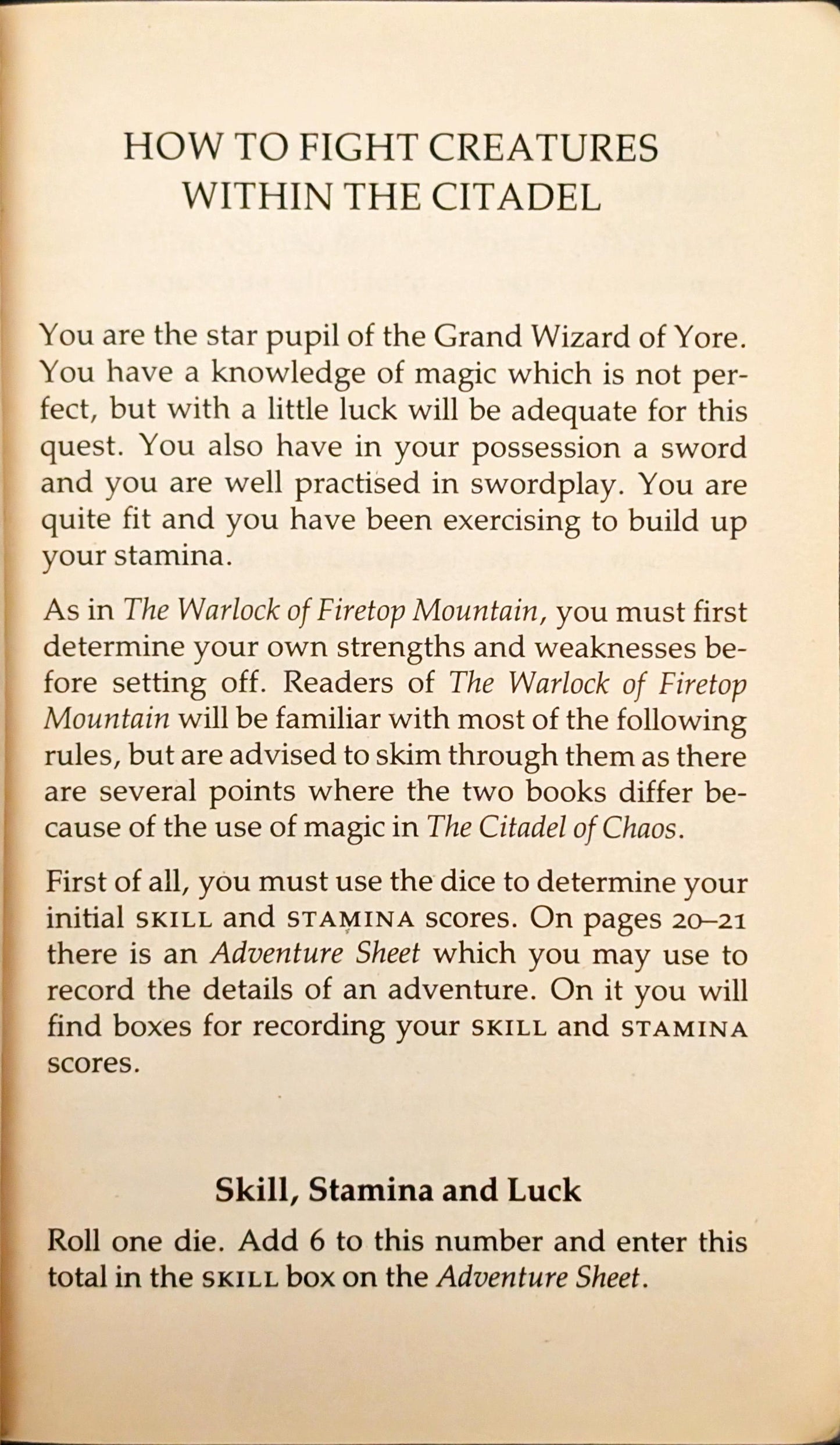 The Citadel of Chaos by Steve Jackson