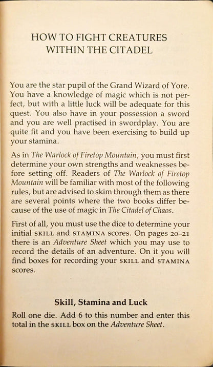 The Citadel of Chaos by Steve Jackson