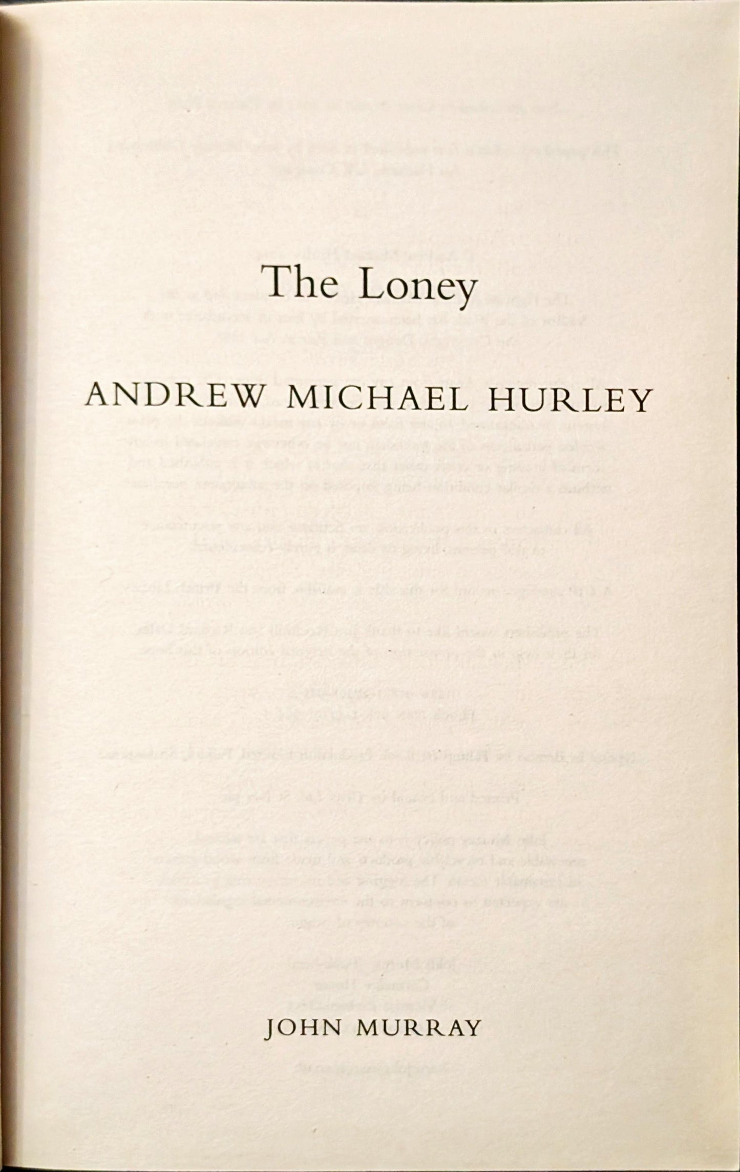The Loney by Andrew Michael Hurley