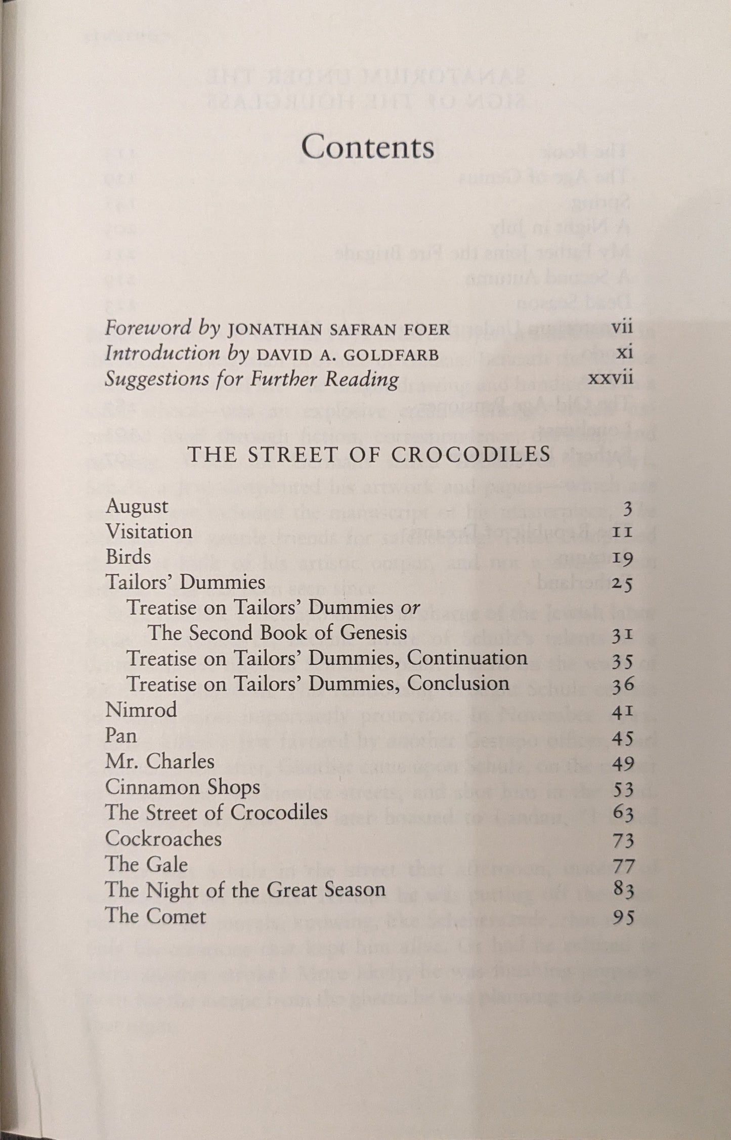 The Street of Crocodiles and Other Stories by Bruno Schulz