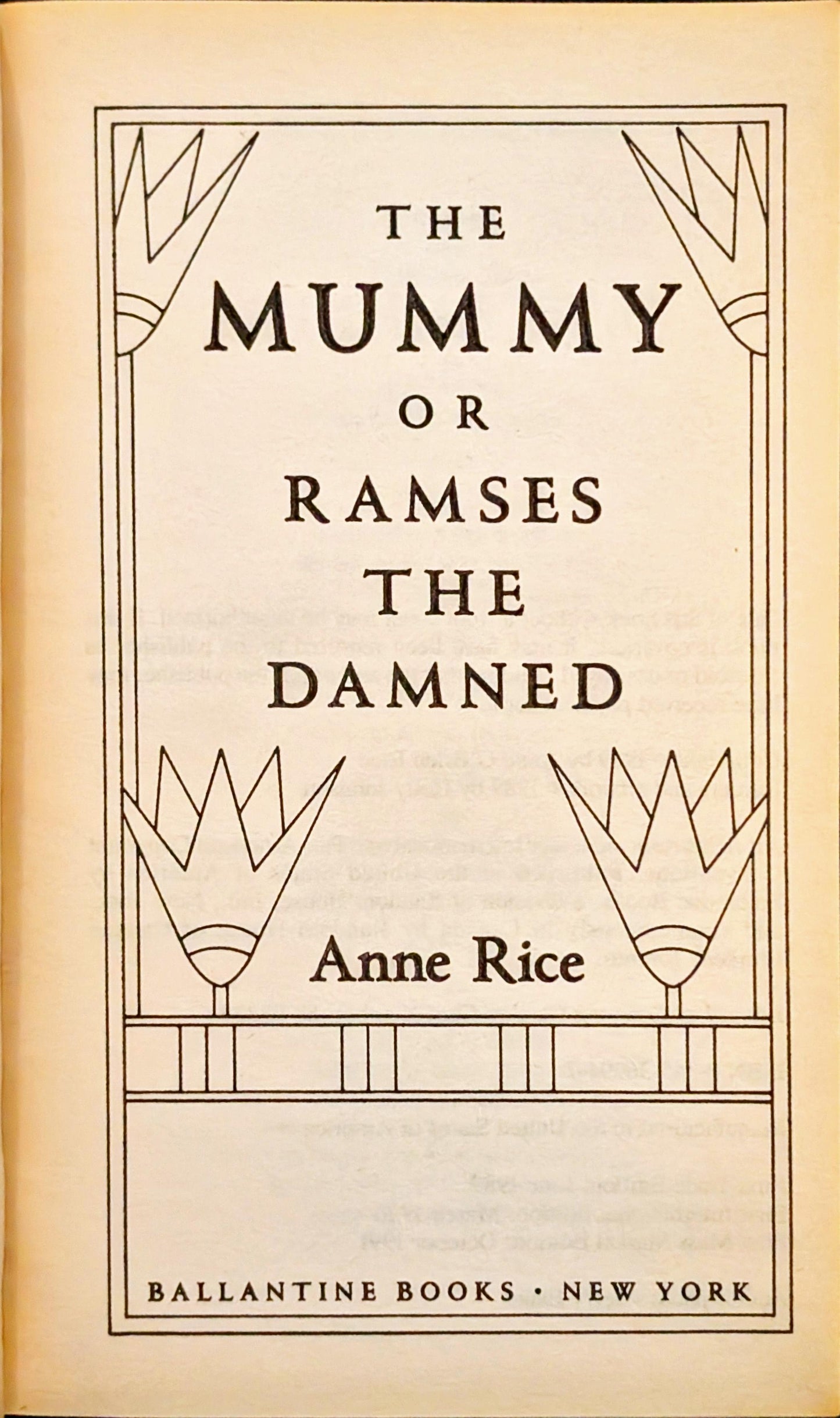 The Mummy or Ramses the Damned by Anne Rice