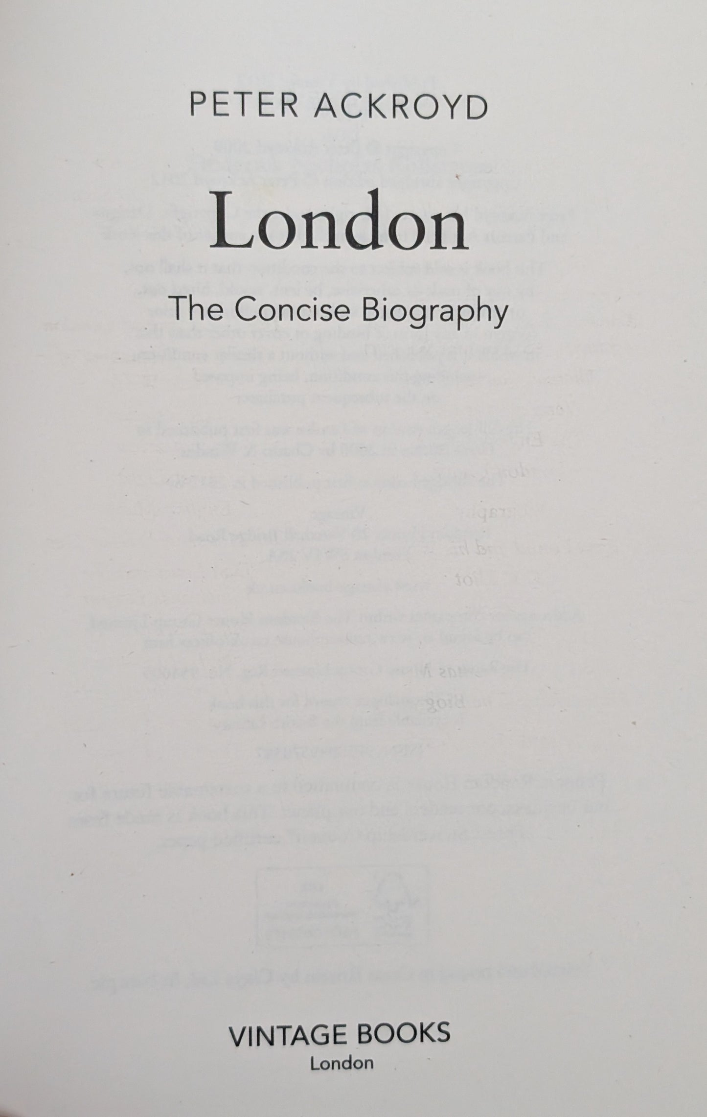 London by Peter Ackroyd
