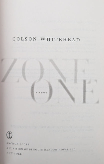 Zone One by Colson Whithead