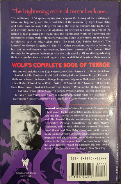 Wolf's Complete Book of Terror edited by Leonard Wolf