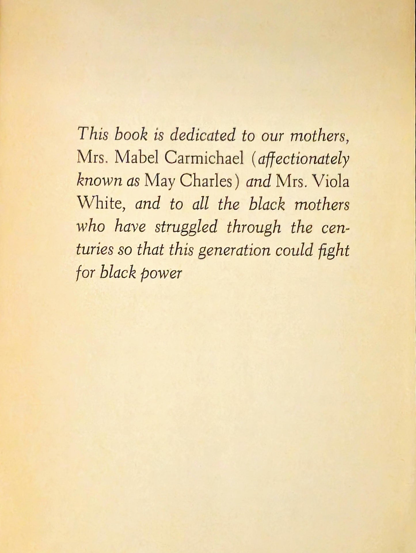 Black Power: The Politics of Liberation in America by Charles V. Hamilton