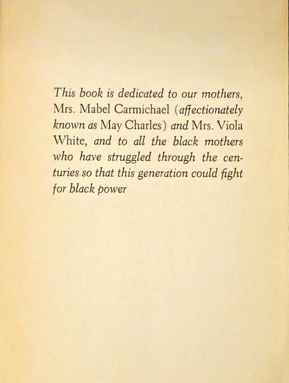 Black Power: The Politics of Liberation in America by Charles V. Hamilton