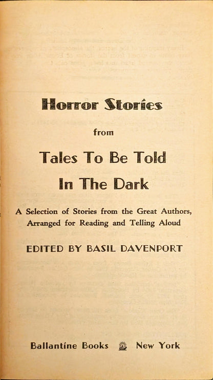 Tales to Be Told in the Dark edited by Basil Davenport