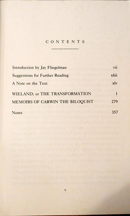 Wieland & Memoirs of Carwin the Biloquist by Charles Brockden Brown