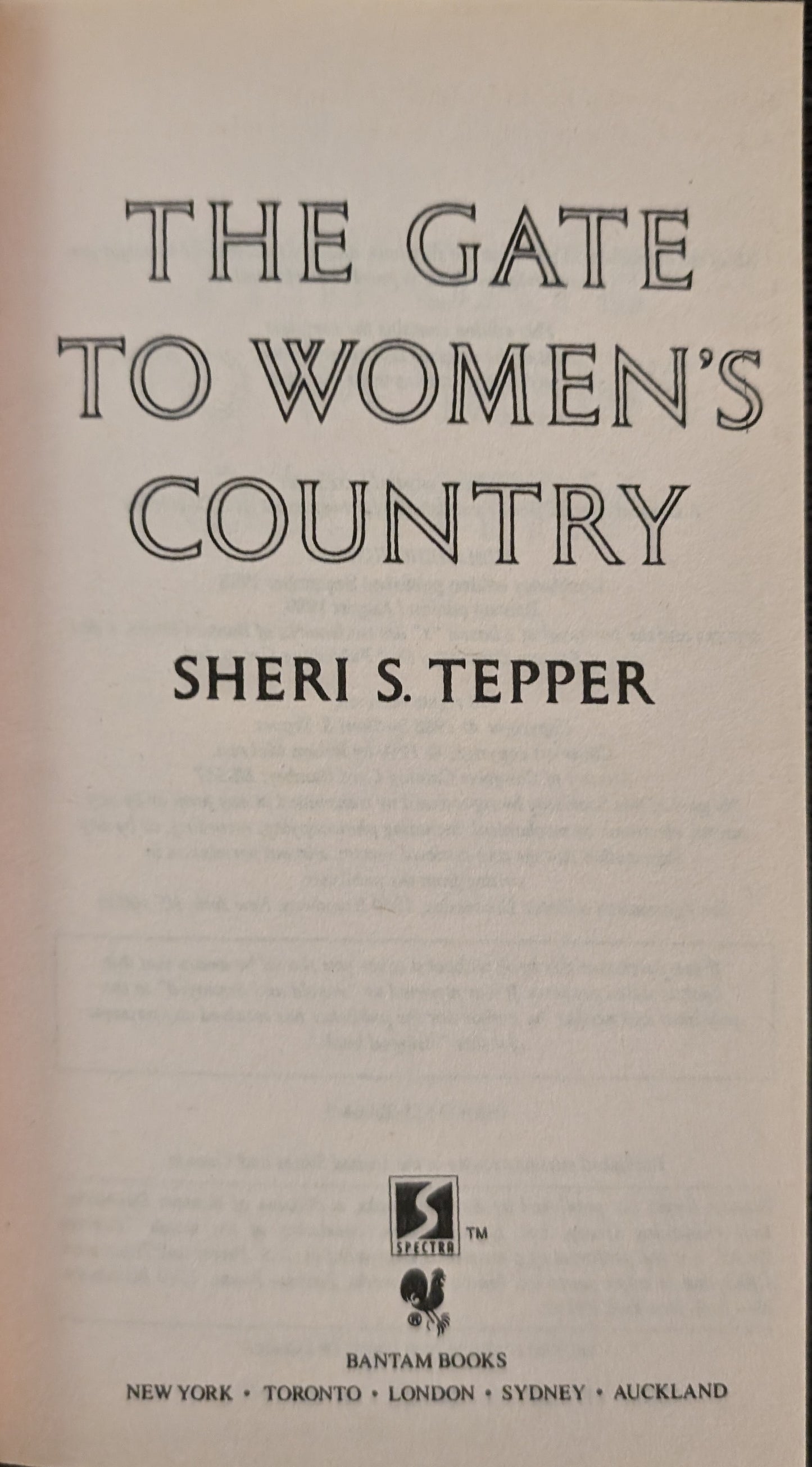 The Gate To Women's Country by Sheri S. Tepper