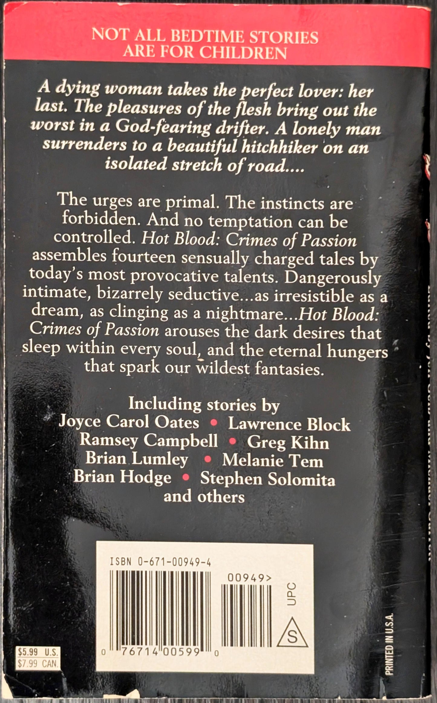 Hot Blood: Crimes of Passion edited by Jeff Gelb and Michael Garrett