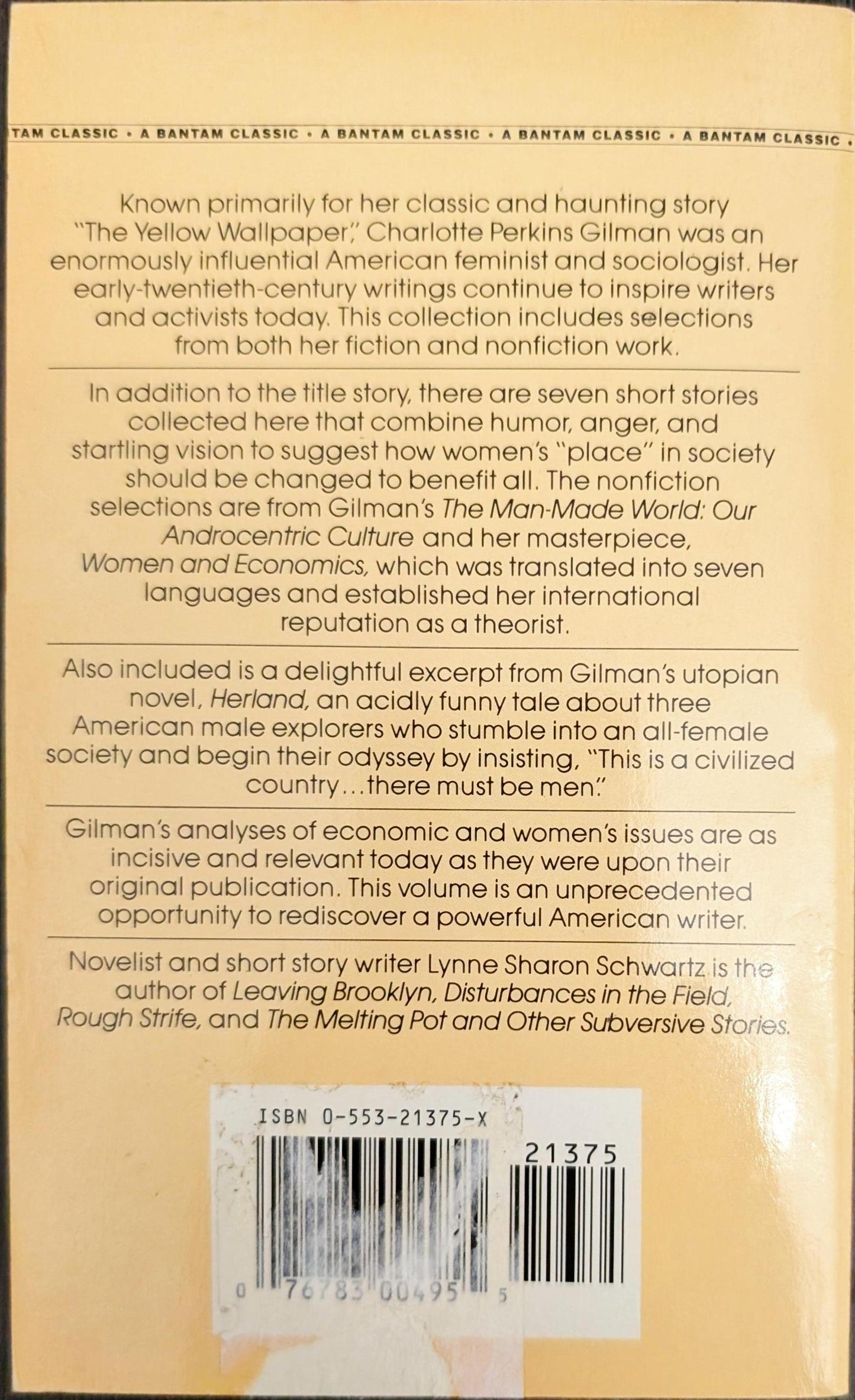 The Yellow Wallpaper and Other Writings by Charlotte Perkins Gilman