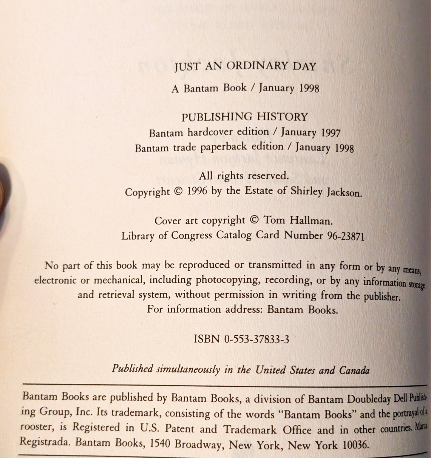 Just an Ordinary Day by Shirley Jackson