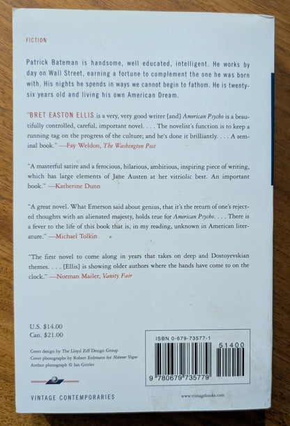 American Psycho by Bret Easton Ellis