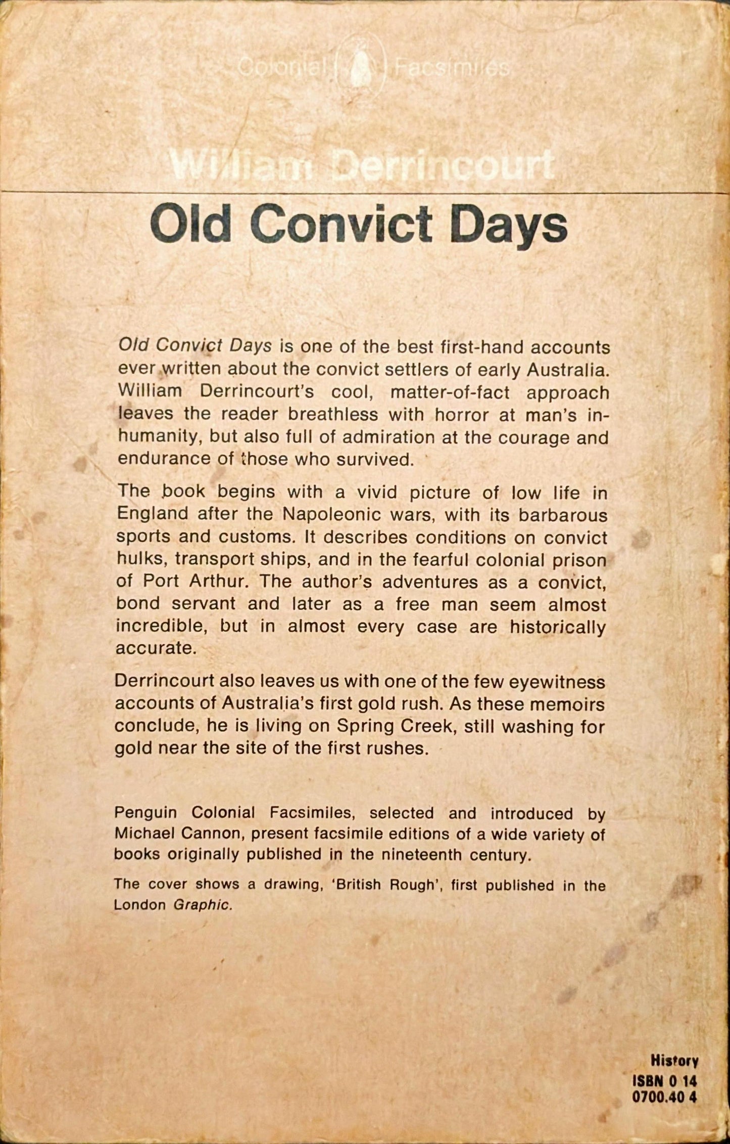 Old Convict Days by William Derrincourt edited by Louis Becke