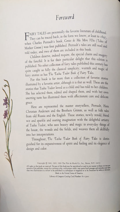 The Tasha Tudor Book of Fairy Tales edited by Tasha Tudor